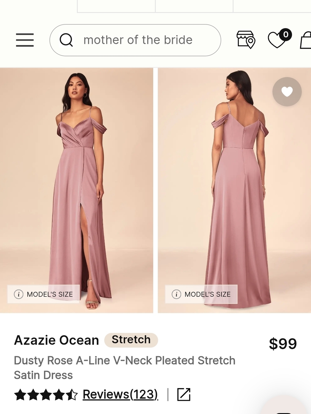 Azazie Satin Dress in Dusty pink